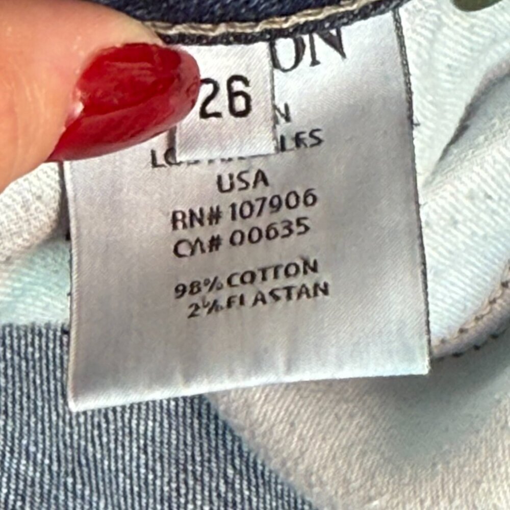 HUDSON womens ROXY Carly Straight Leg Mid-Rise Jean WM429DHK Dark Denim size 26 - Picture 12 of 12